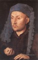 Portrait d’un homme orfèvre avec anneau Renaissance Jan van Eyck